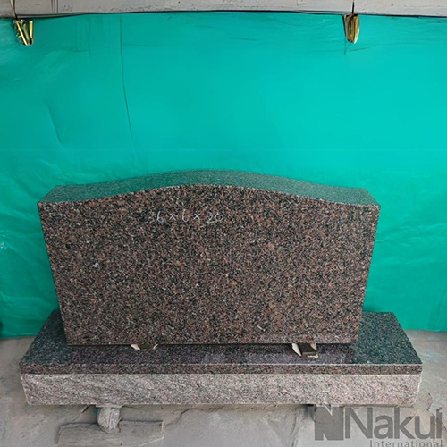 Single Brown Tombstone Granite Monument